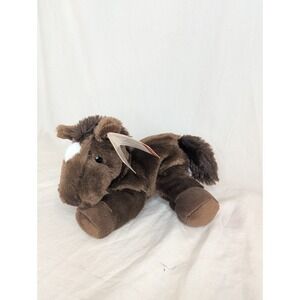 Aurora World Chestnut Pony Horse 8" Stuffed Plush Brown White Spot Bean Bag NEW